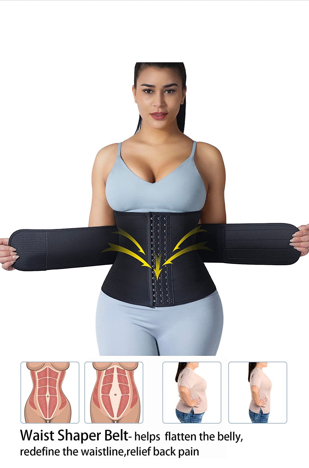 Neoprene Waist Trainer for Women Slimming Body Shaper Waist Trimmer Cincher Sweat Belt